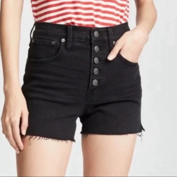 Madewell Black Jean Shorts - Picture 1 of 7